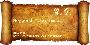 Mogyoróssy Imre névjegykártya