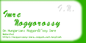 imre mogyorossy business card